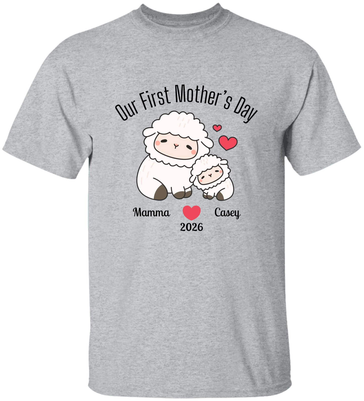 Personalized - Our First Mother's Day - Mamma & Baby Lambs Matching Shirts - BK