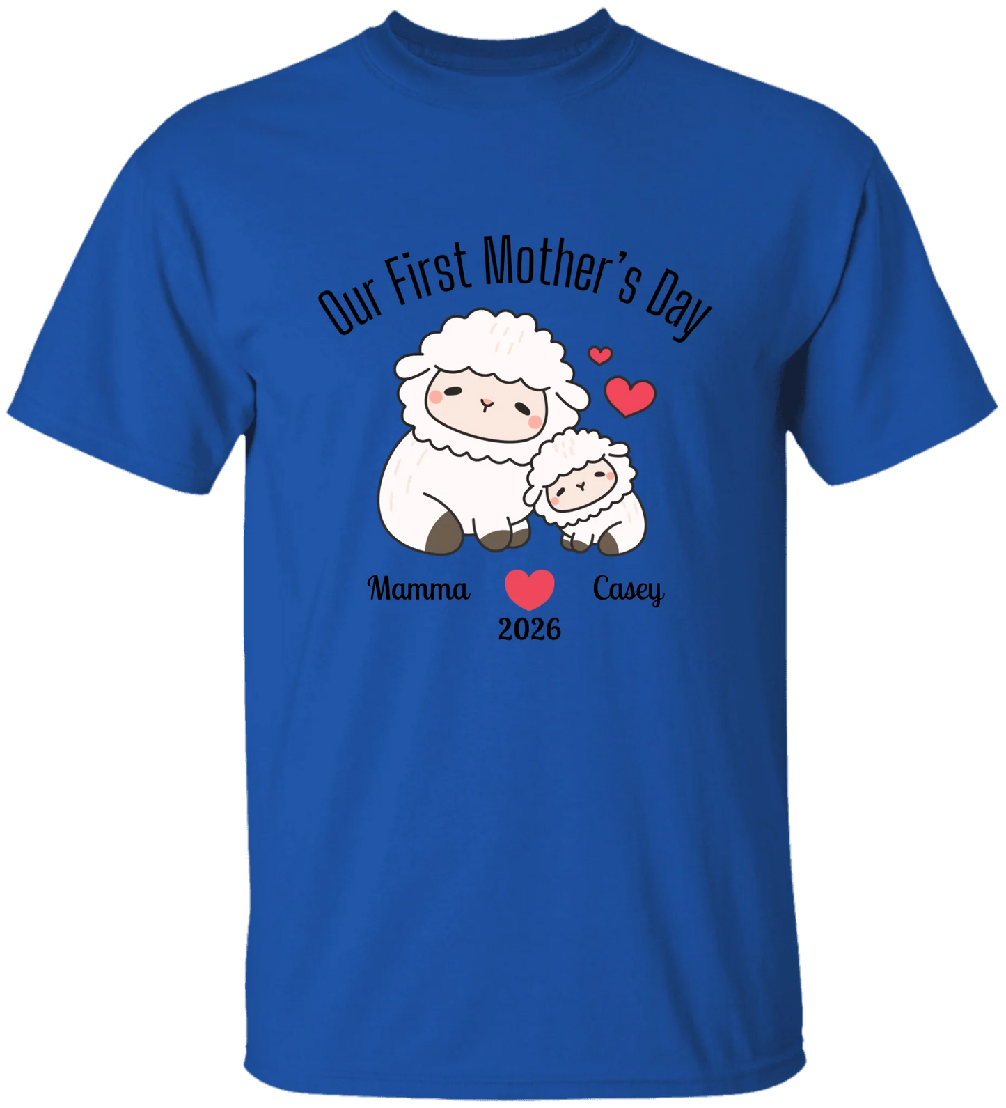 Personalized - Our First Mother's Day - Mamma & Baby Lambs Matching Shirts - BK