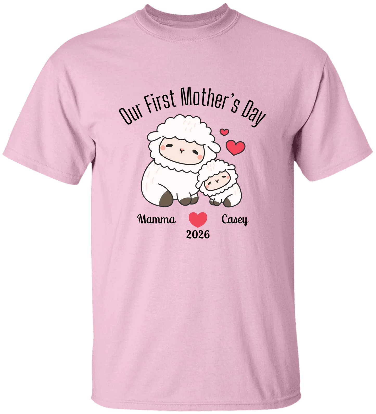 Personalized - Our First Mother's Day - Mamma & Baby Lambs Matching Shirts - BK