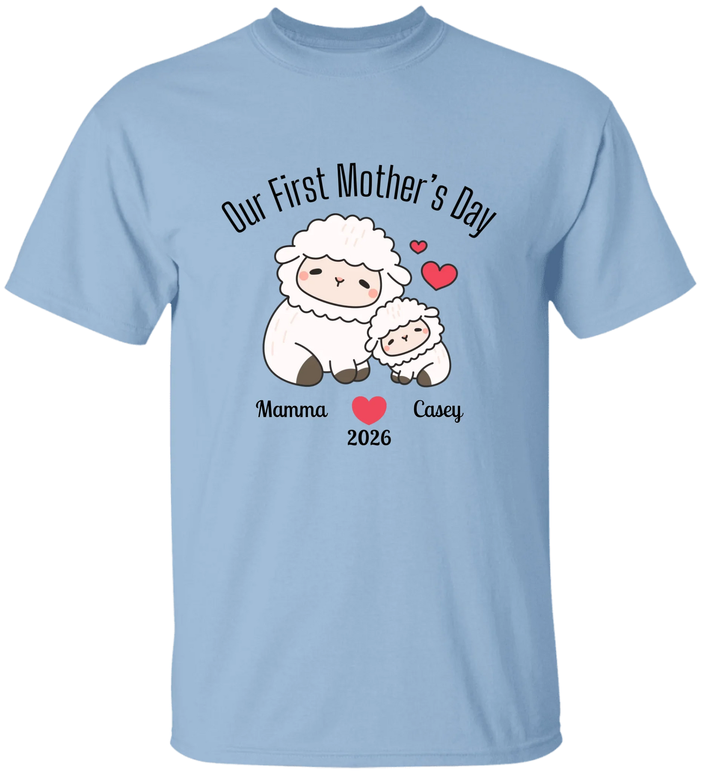 Personalized - Our First Mother's Day - Mamma & Baby Lambs Matching Shirts - BK
