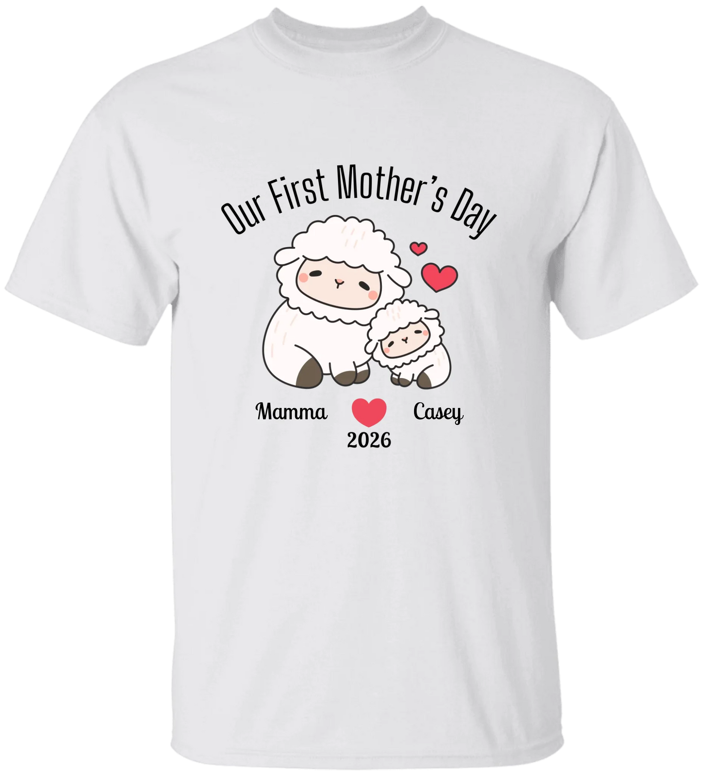 Personalized - Our First Mother's Day - Mamma & Baby Lambs Matching Shirts - BK