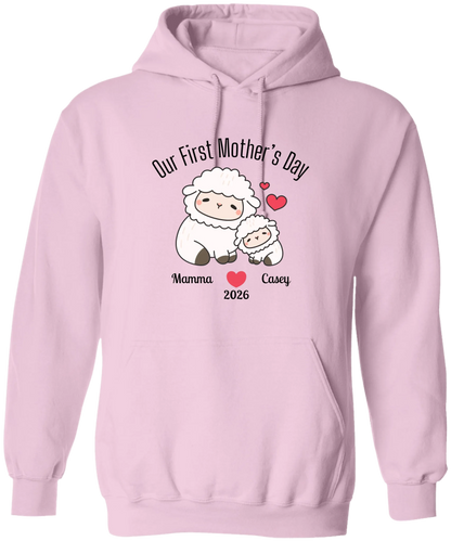Personalized - Our First Mother's Day - Mamma & Baby Lambs Matching Shirts - BK
