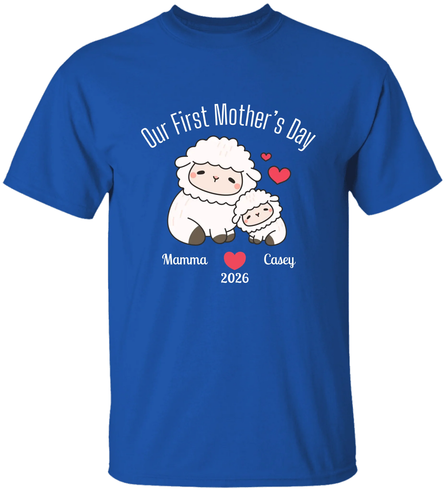 Personalized - Our First Mother's Day - Mamma & Baby Lambs Matching Shirts
