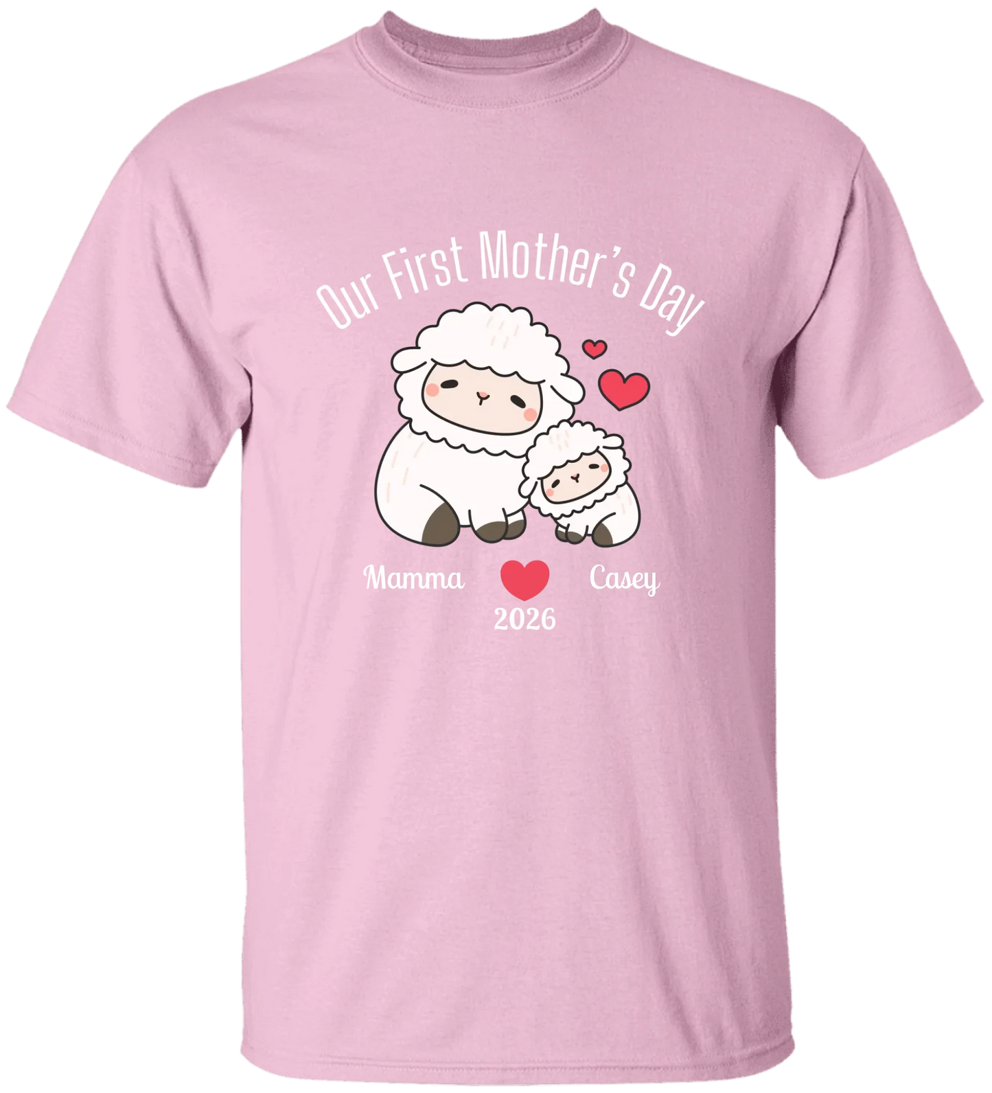 Personalized - Our First Mother's Day - Mamma & Baby Lambs Matching Shirts