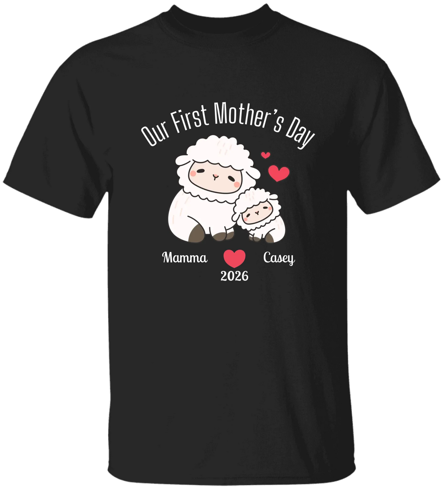 Personalized - Our First Mother's Day - Mamma & Baby Lambs Matching Shirts
