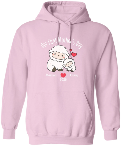 Personalized - Our First Mother's Day - Mamma & Baby Lambs Matching Shirts
