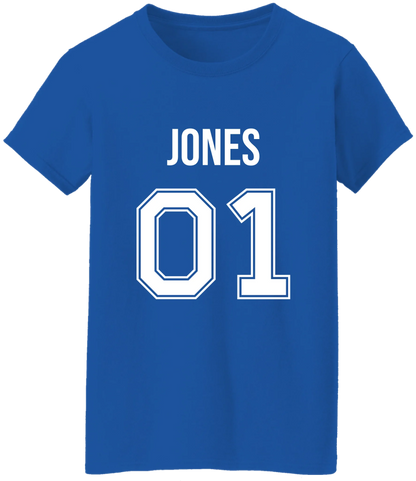 Personalized Last Name Sport Team Style Matching Shirts (design on front)