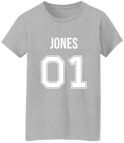 Personalized Last Name Sport Team Style Matching Shirts (design on front)