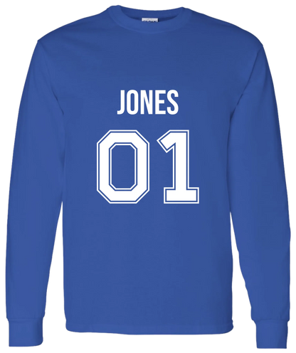 Personalized Last Name Sport Team Style Matching Shirts (design on front)