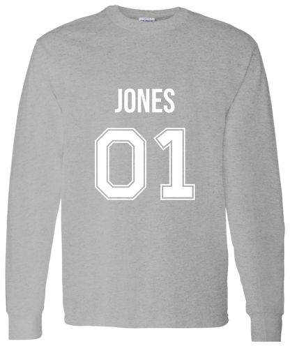 Personalized Last Name Sport Team Style Matching Shirts (design on front)