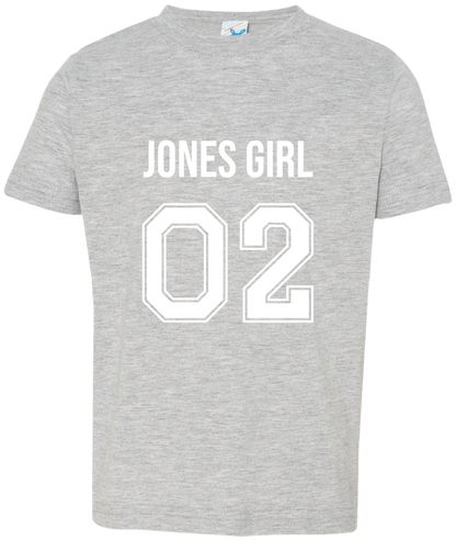 Personalized Last Name Sport Team Style Matching Shirts (design on front)