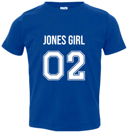 Personalized Last Name Sport Team Style Matching Shirts (design on front)