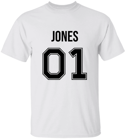 Personalized Last Name Sport Team Style Matching Shirts (design on front) BK