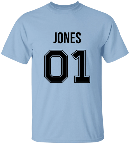 Personalized Last Name Sport Team Style Matching Shirts (design on front) BK
