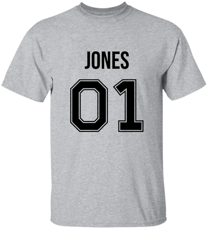 Personalized Last Name Sport Team Style Matching Shirts (design on front) BK