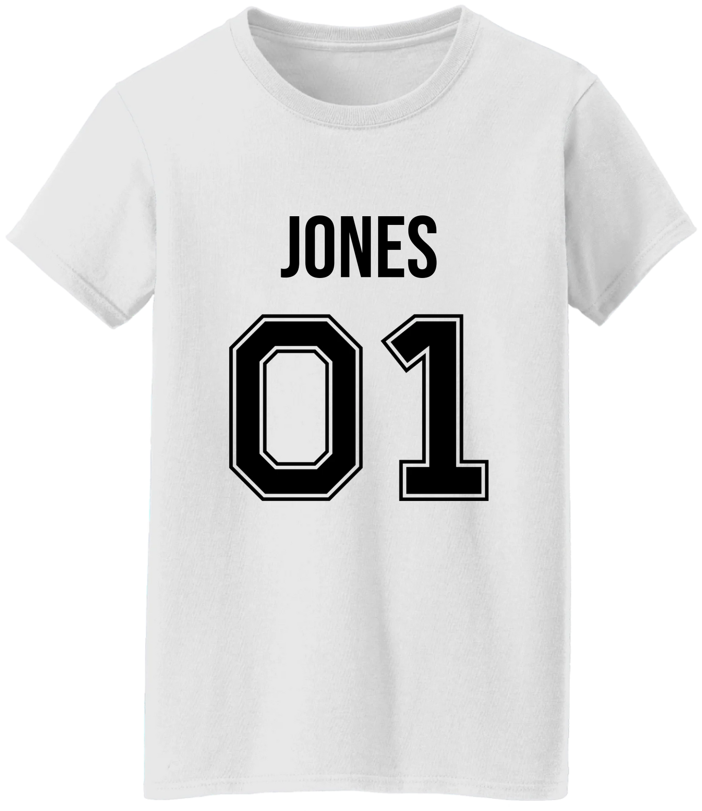 Personalized Last Name Sport Team Style Matching Shirts (design on front) BK