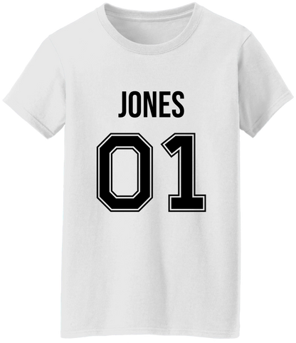 Personalized Last Name Sport Team Style Matching Shirts (design on front) BK