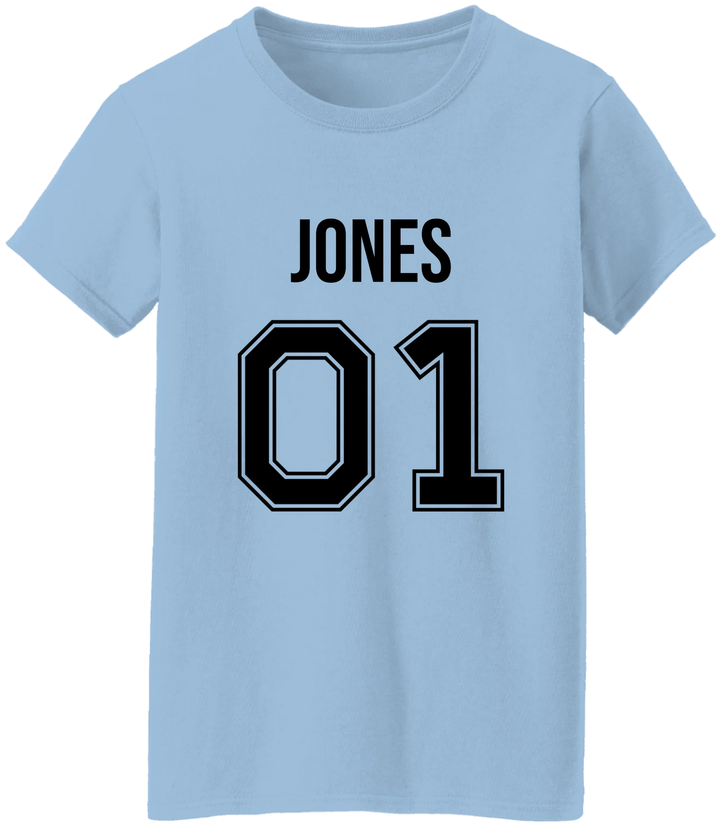 Personalized Last Name Sport Team Style Matching Shirts (design on front) BK