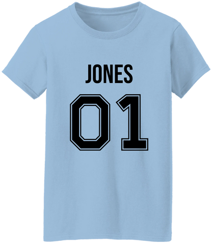 Personalized Last Name Sport Team Style Matching Shirts (design on front) BK