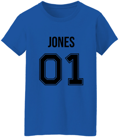 Personalized Last Name Sport Team Style Matching Shirts (design on front) BK