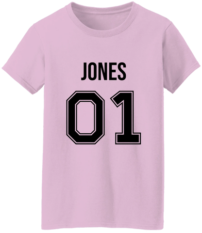 Personalized Last Name Sport Team Style Matching Shirts (design on front) BK