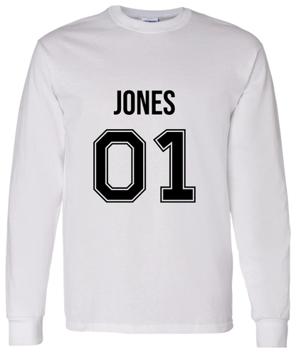 Personalized Last Name Sport Team Style Matching Shirts (design on front) BK