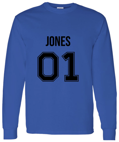 Personalized Last Name Sport Team Style Matching Shirts (design on front) BK