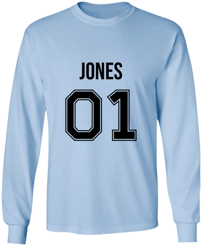 Personalized Last Name Sport Team Style Matching Shirts (design on front) BK