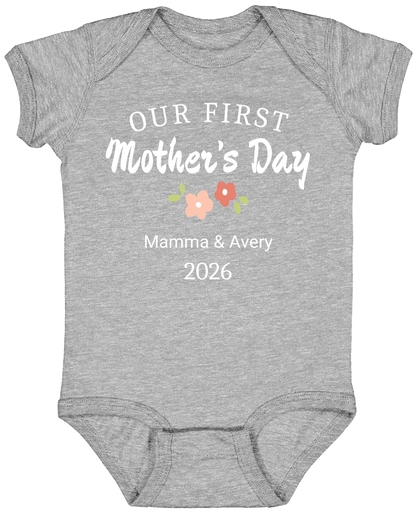 Personalized - Our First Mother's Day Mom & Baby Matching Shirts
