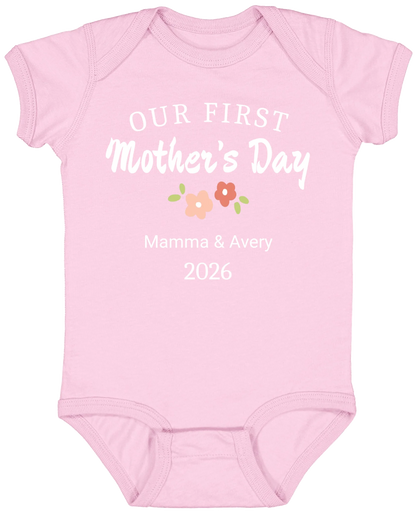 Personalized - Our First Mother's Day Mom & Baby Matching Shirts