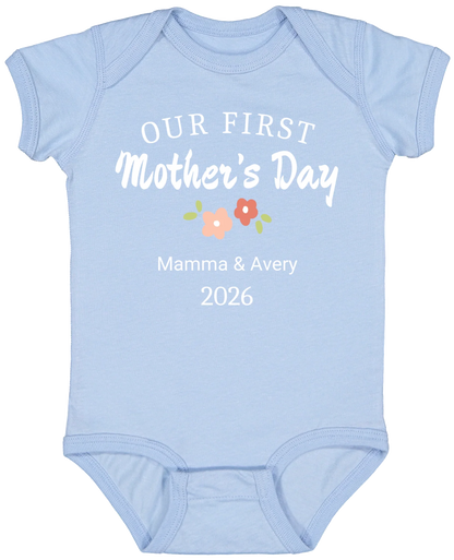 Personalized - Our First Mother's Day Mom & Baby Matching Shirts