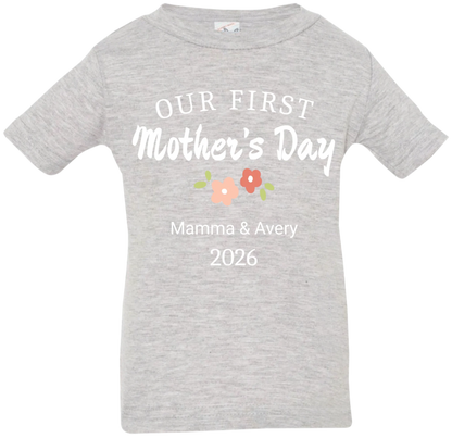 Personalized - Our First Mother's Day Mom & Baby Matching Shirts