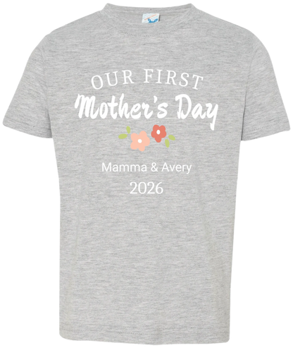 Personalized - Our First Mother's Day Mom & Baby Matching Shirts