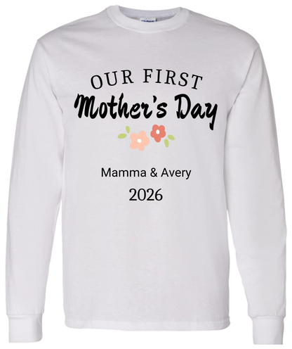 Personalized - Our First Mother's Day Mom & Baby Matching Shirts - BK