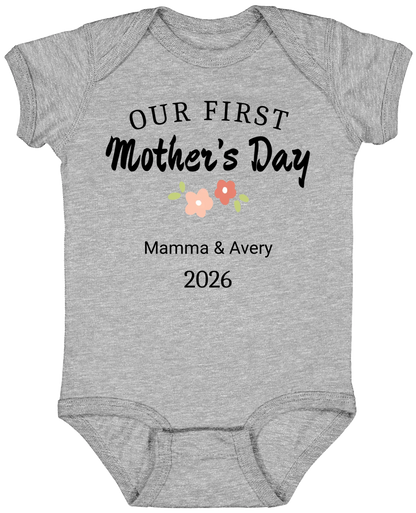 Personalized - Our First Mother's Day Mom & Baby Matching Shirts - BK