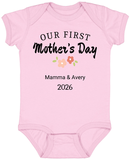Personalized - Our First Mother's Day Mom & Baby Matching Shirts - BK