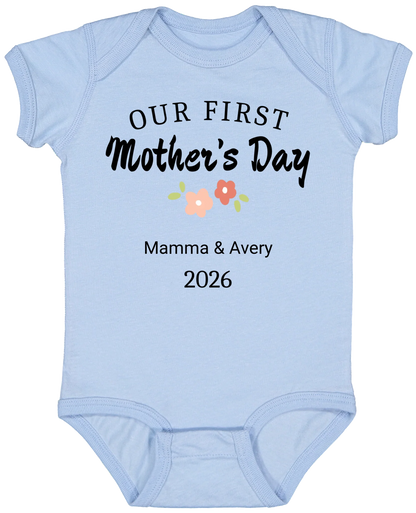 Personalized - Our First Mother's Day Mom & Baby Matching Shirts - BK