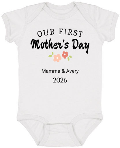 Personalized - Our First Mother's Day Mom & Baby Matching Shirts - BK