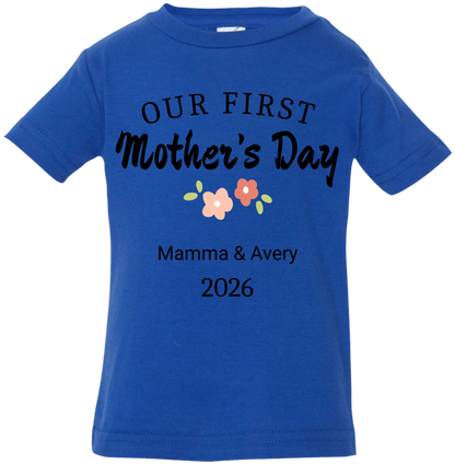 Personalized - Our First Mother's Day Mom & Baby Matching Shirts - BK