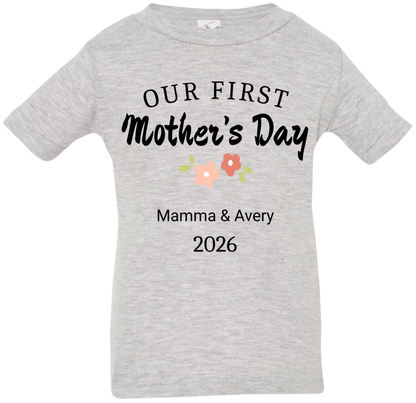 Personalized - Our First Mother's Day Mom & Baby Matching Shirts - BK