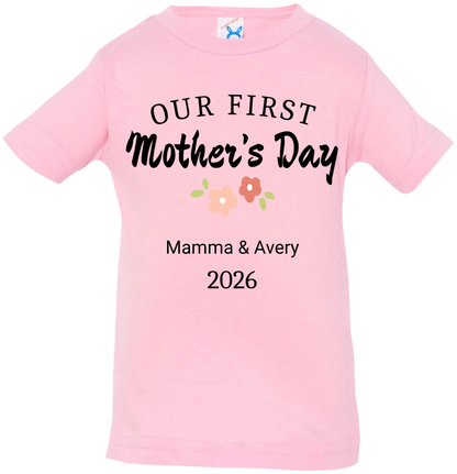 Personalized - Our First Mother's Day Mom & Baby Matching Shirts - BK