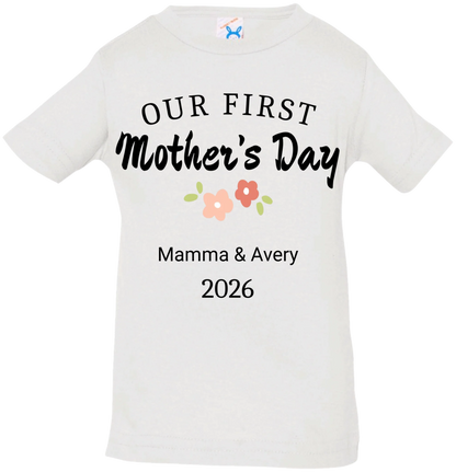 Personalized - Our First Mother's Day Mom & Baby Matching Shirts - BK