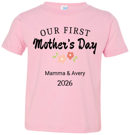 Personalized - Our First Mother's Day Mom & Baby Matching Shirts - BK