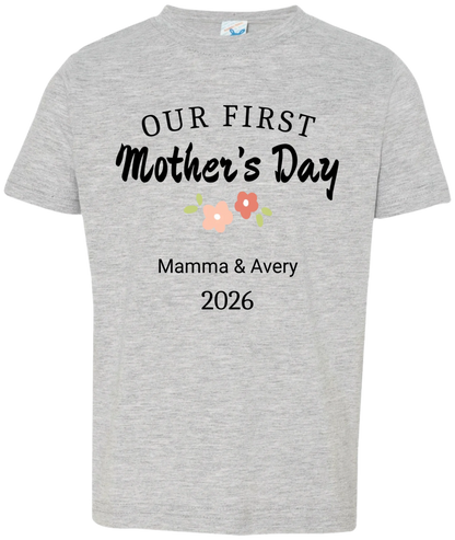 Personalized - Our First Mother's Day Mom & Baby Matching Shirts - BK