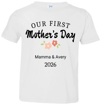 Personalized - Our First Mother's Day Mom & Baby Matching Shirts - BK