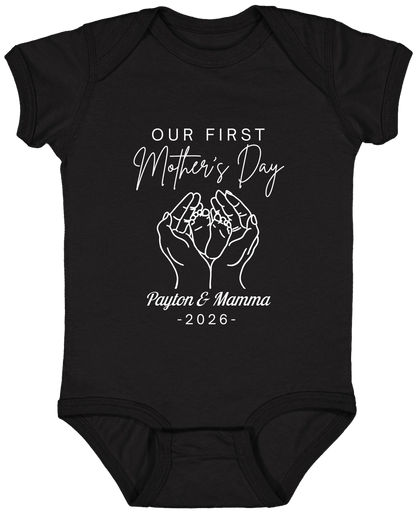 Personalized - Hands Holding Baby Feet - Our First Mother's Day