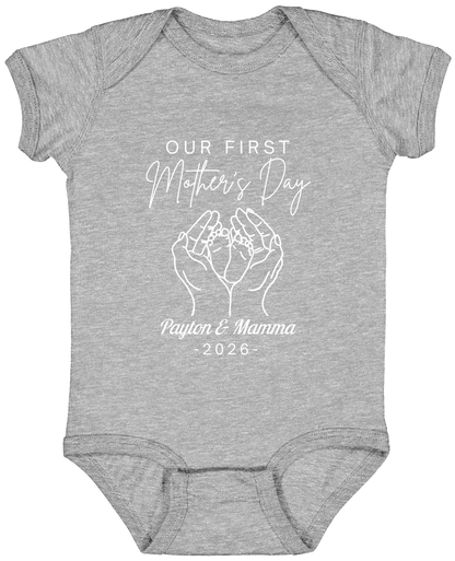 Personalized - Hands Holding Baby Feet - Our First Mother's Day