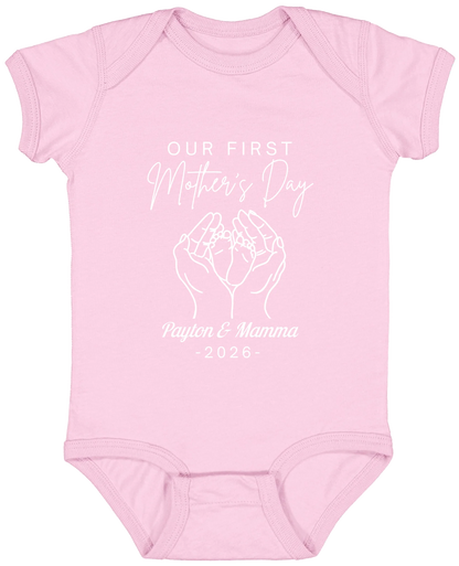 Personalized - Hands Holding Baby Feet - Our First Mother's Day