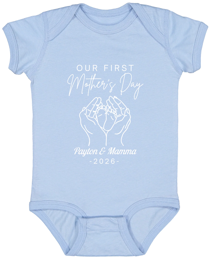 Personalized - Hands Holding Baby Feet - Our First Mother's Day