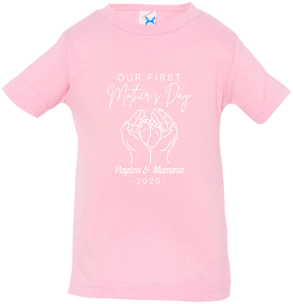 Personalized - Hands Holding Baby Feet - Our First Mother's Day